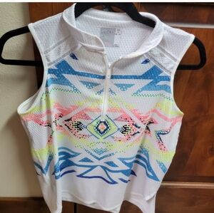 Lucky in Love Square R U sleeveless top. Med. EUC!